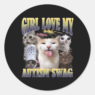 Adesivo Redondo As Meninas Amam Meu Estilo Autista Engraçado Meme 