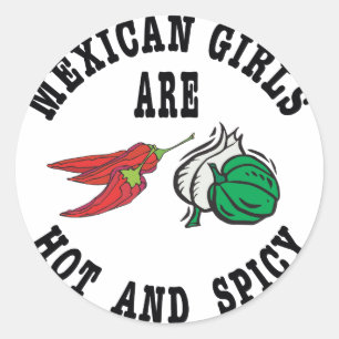 Adesivo Redondo As meninas mexicanas são quentes & picantes