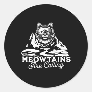 Adesivo Redondo As Montanhas Estão Chamando Gatos Engraçados De Ne