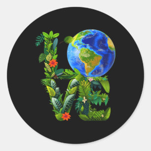 Adesivo Redondo As Mulheres Adoram No Dia Da Terra Curam O Planeta
