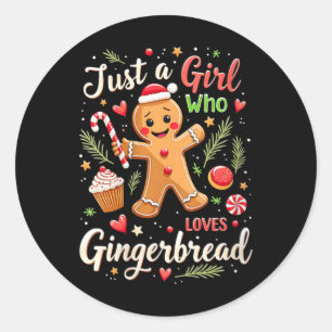 Adesivo Redondo As Mulheres Apenas Uma Menina Que Adora Gingerpão