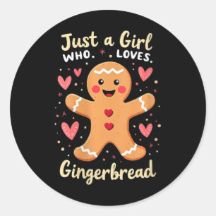 Adesivo Redondo As Mulheres Apenas Uma Menina Que Adora Gingerpão 