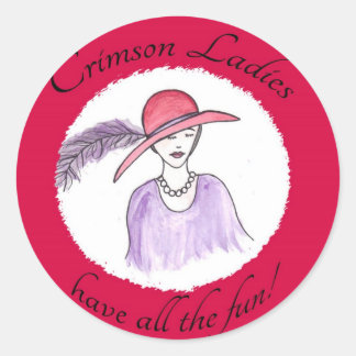 Adesivo Redondo As Mulheres Crimson Se Divertem