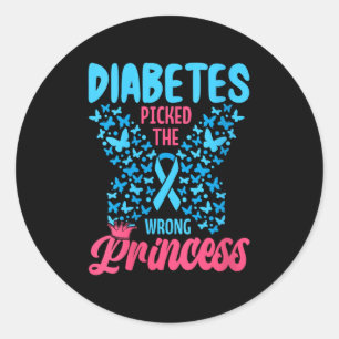Adesivo Redondo As Mulheres Diabetes Pegaram A Princesa Errada, O