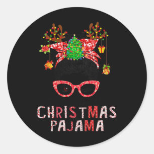 Adesivo Redondo As Mulheres Mensageiros Este É O Meu Natal Pajama