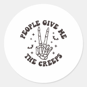 Adesivo Redondo As pessoas Me Dão O Halloween Da Mão Do Esqueleto