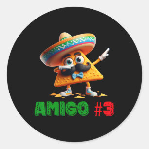 Adesivo Redondo As três Mães do grupo 3 Amigos Cinco De Mayo Amigo