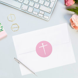 Adesivo Redondo As Três Unhas White Cross Christian