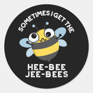 Adesivo Redondo Às vezes eu fico com o Heebee Jeebees Abelha Pun D