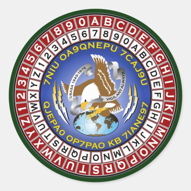 Adesivo Redondo ASA Cipher Wheel 1 (Frente)