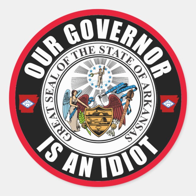 Adesivo Redondo Asa Hutchinson é um idiota (Frente)