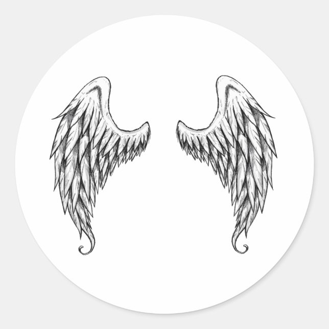 Adesivo Redondo Asas de anjo (Frente)