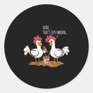 Adesivo Redondo Asas de Frango de Fast Food Engraçadas Frango Frit