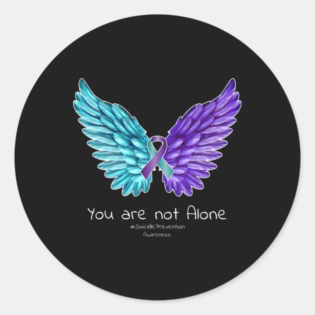 Adesivo Redondo Asas de Prevenção ao Suicídio e Suicídio em Fita (Frente)