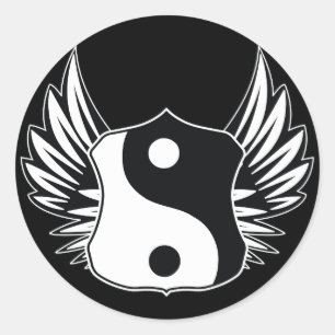 Adesivo Redondo Asas de Ying Yang
