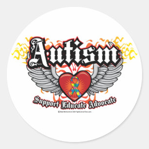Adesivo Redondo Asas do autismo