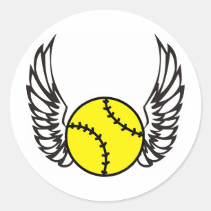 Adesivo Redondo asas do softball
