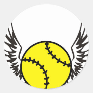 Adesivo Redondo asas do softball