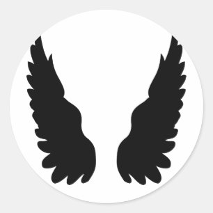 Adesivo Redondo asas pretas do anjo