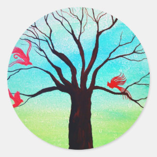 Adesivo Redondo Asas vermelhas