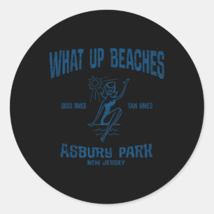 Adesivo Redondo Asbury Park New Jersey Nj Funny Vintage Beaches Te