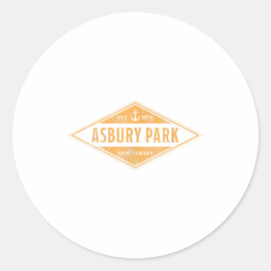 Adesivo Redondo Asbury Park Nova Jersey Nj Lembrança Férias Vintag