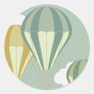 Adesivo Redondo Ascensores de balão de ar quente azuis