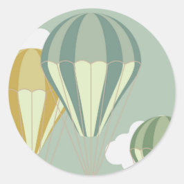 Adesivo Redondo Ascensores de balão de ar quente azuis