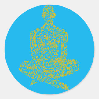 Adesivo Redondo Ascético (bebê com amarelo)