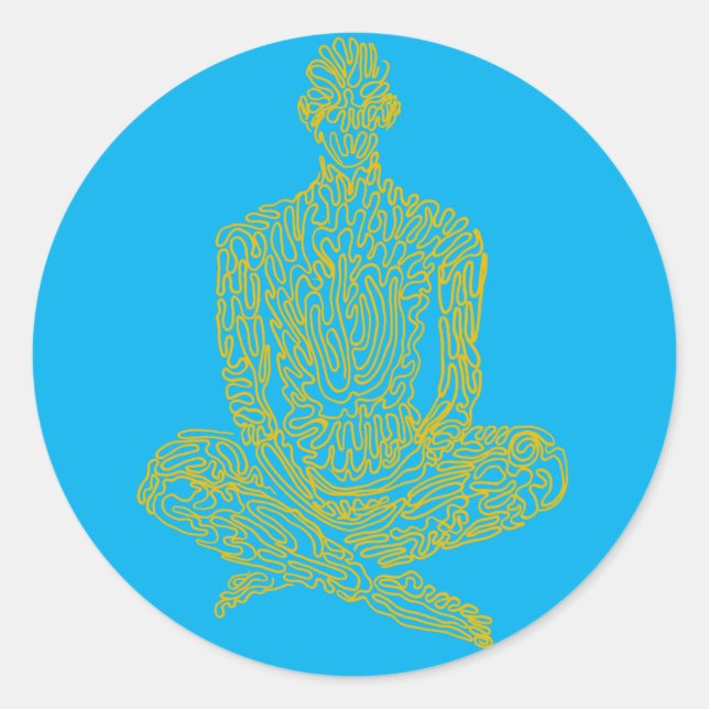 Adesivo Redondo Ascético (bebê com amarelo) (Frente)