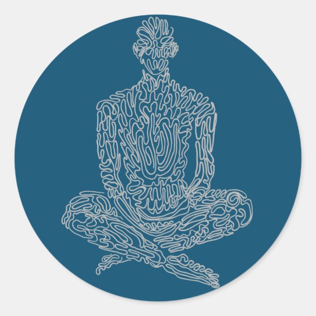 Adesivo Redondo Ascético (marinho com cinza) (Frente)