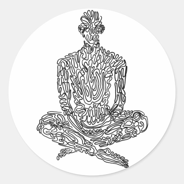 Adesivo Redondo Ascético (preto) (Frente)