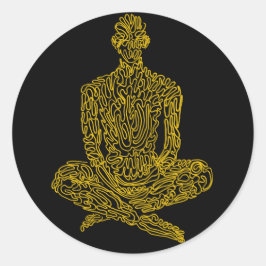 Adesivo Redondo Ascético (preto com amarelo)