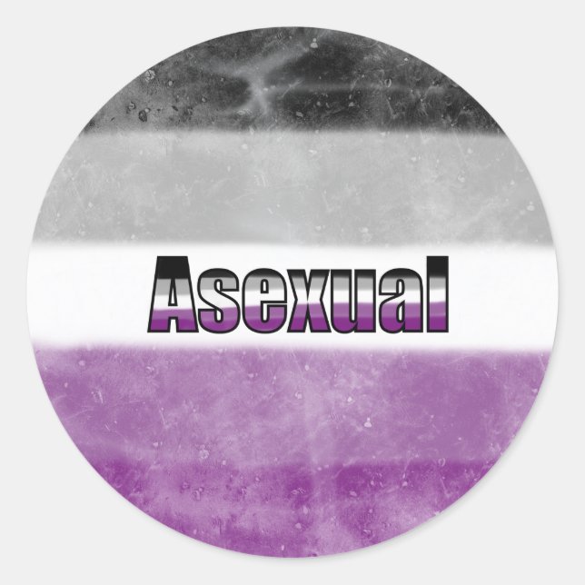 Adesivo Redondo Asexual pride flag sticker (Frente)