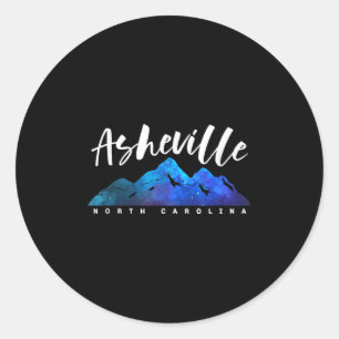 Adesivo Redondo Asheville Carolina do Norte Acampamento Caminhada 