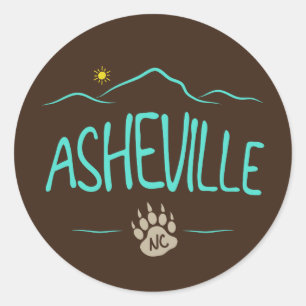 Adesivo Redondo Asheville, NC Sticker