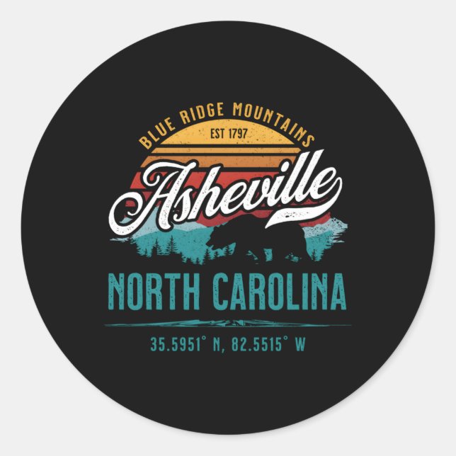 Adesivo Redondo Asheville North Carolina Blue Ridge Mounties (Frente)