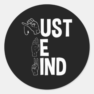 Adesivo Redondo ASL Alphabet American Sing Language Professora ASL