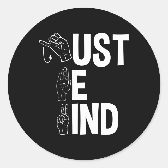 Adesivo Redondo ASL Alphabet American Sing Language Professora ASL (Frente)