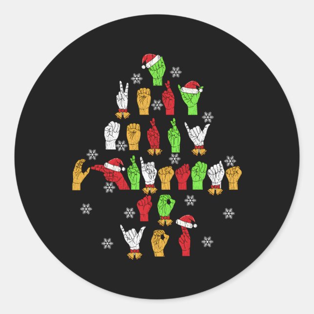 Adesivo Redondo Asl American Sign Language (Frente)