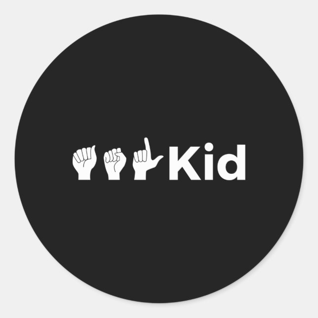 Adesivo Redondo Asl American Sign Language (Frente)