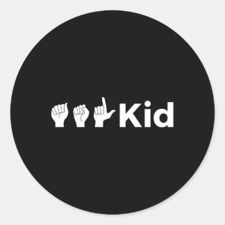 Adesivo Redondo Asl American Sign Language