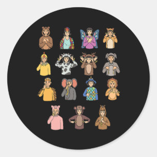 Adesivo Redondo Asl Gesture Mão Surdo Ouvindo Perda Consciência