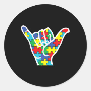 Adesivo Redondo asl love sign hand autism aware 2022 mãe pai a