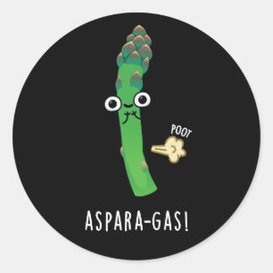 Adesivo Redondo Aspara-gas Funny Asparagus Veggie Pun Dark BG