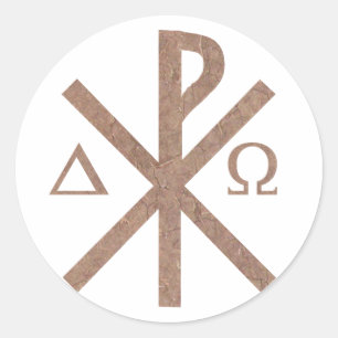 Adesivo Redondo Aspecto alfa terre. de Chrisme Omega