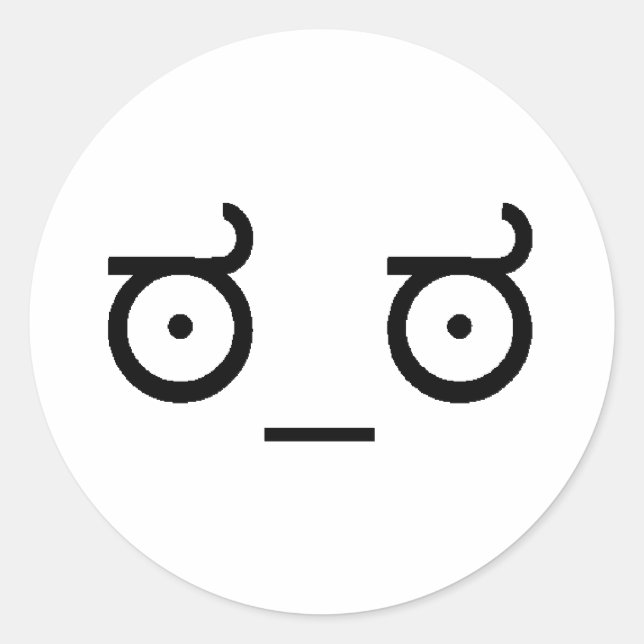 Adesivo Redondo Aspecto De Desaprovação (Frente)