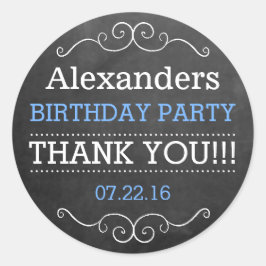 Adesivo Redondo Aspecto do quadro chalkboard - Festa de aniversári