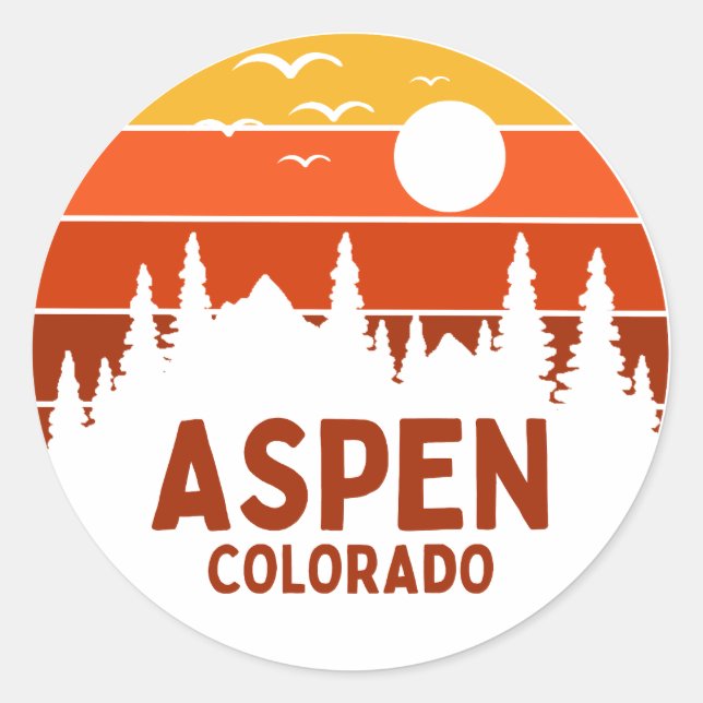 Adesivo Redondo Aspen, Colorado (Frente)