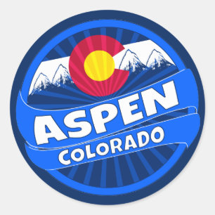 Adesivo Redondo Aspen Colorado Burst Sticker